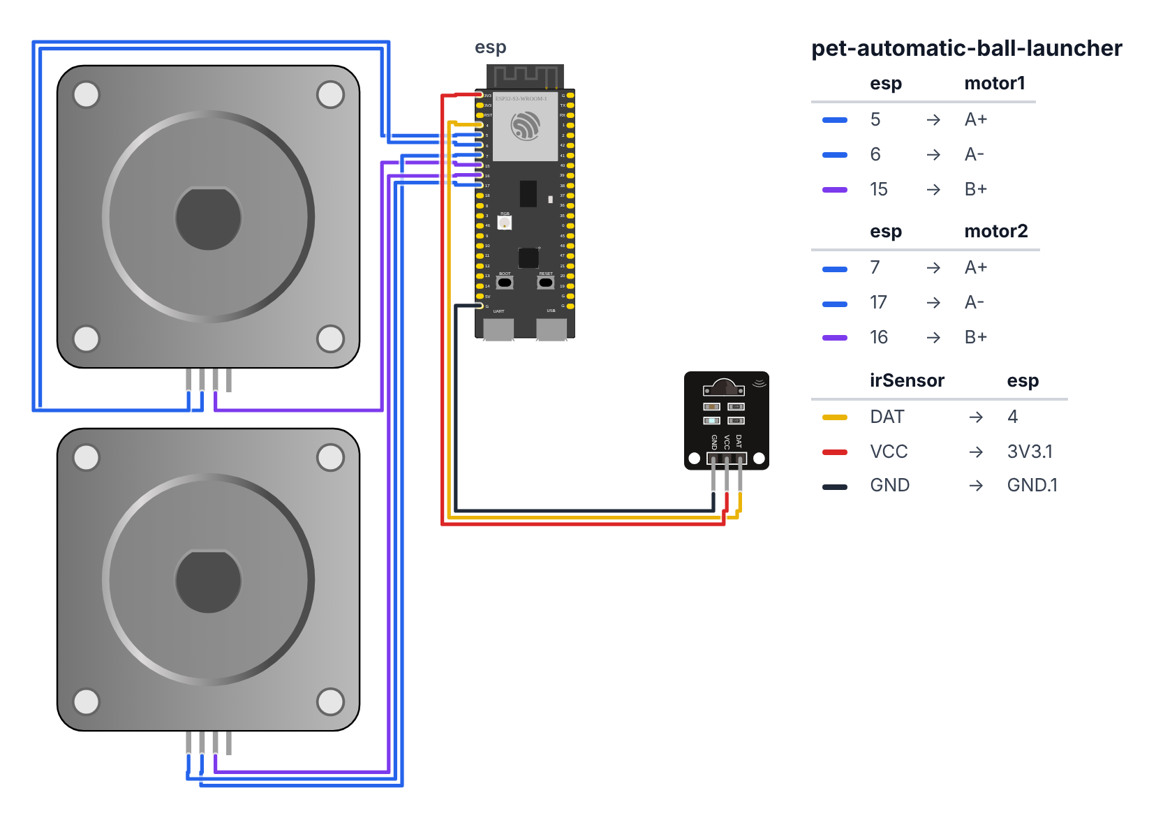 Wiring for Automatic Ball Launcher