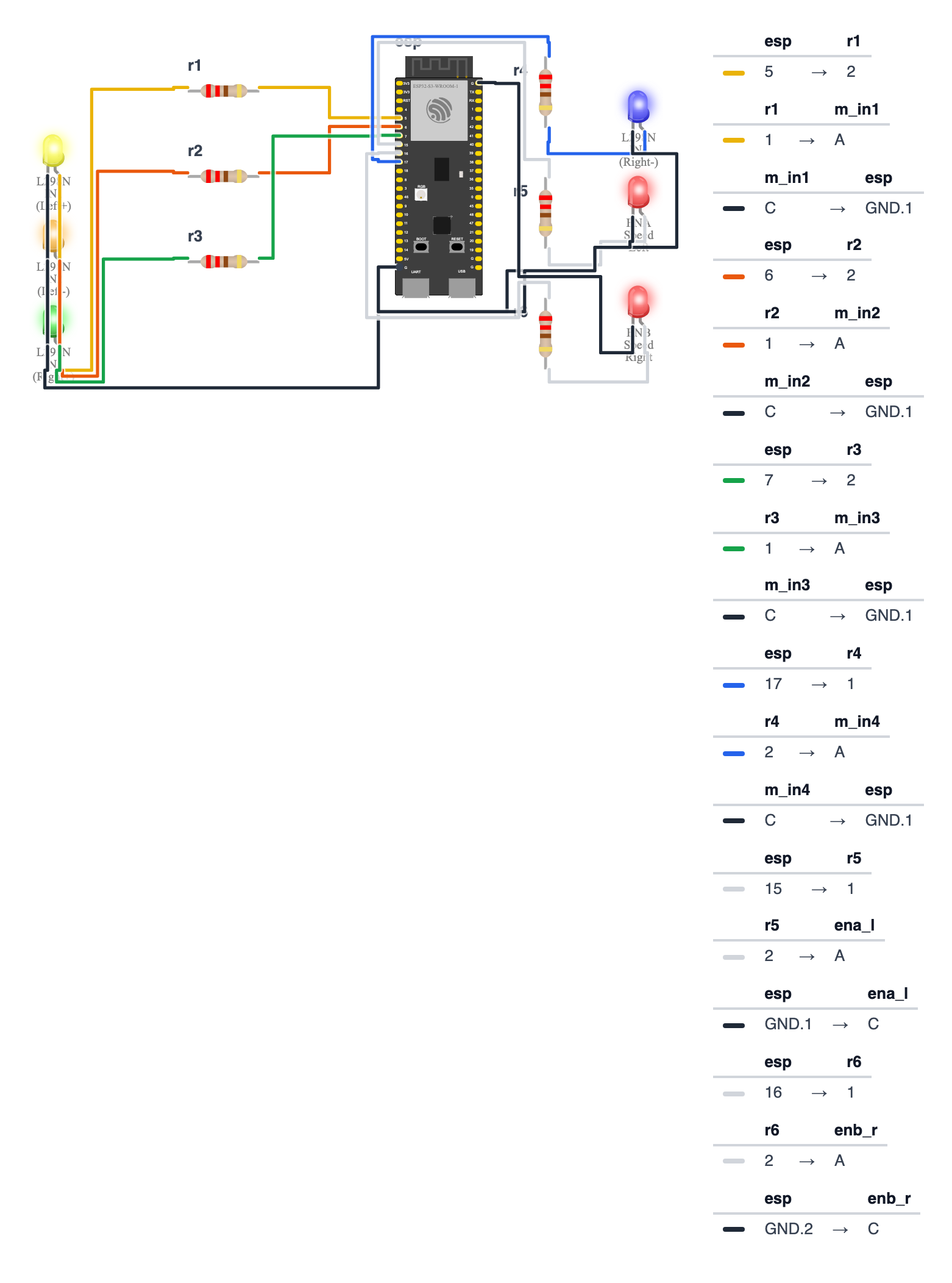 Wiring for LEGO Technic + ESP32 Tank